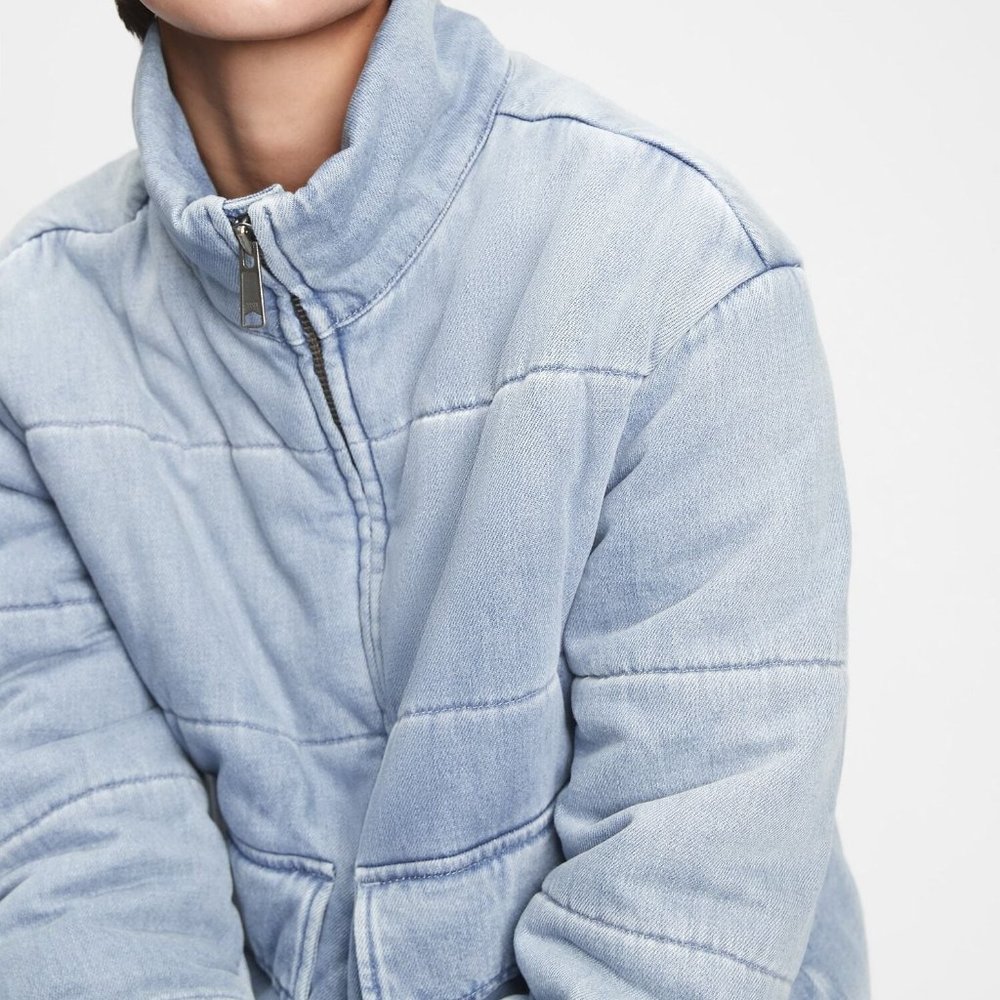 Gap Denim Puffer Jacket - M